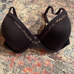 Maidenform Comfort Extra Coverage Black Lace Trim Bra